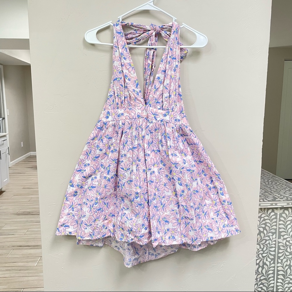 Summer Backless Dress Floral